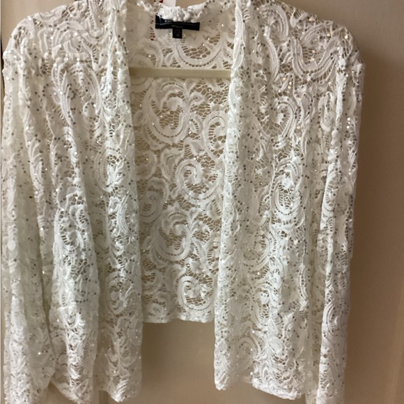 Women’s White Lace/Beaded Balero Jacket-Size 3X-NWT - Picture 3 of 7